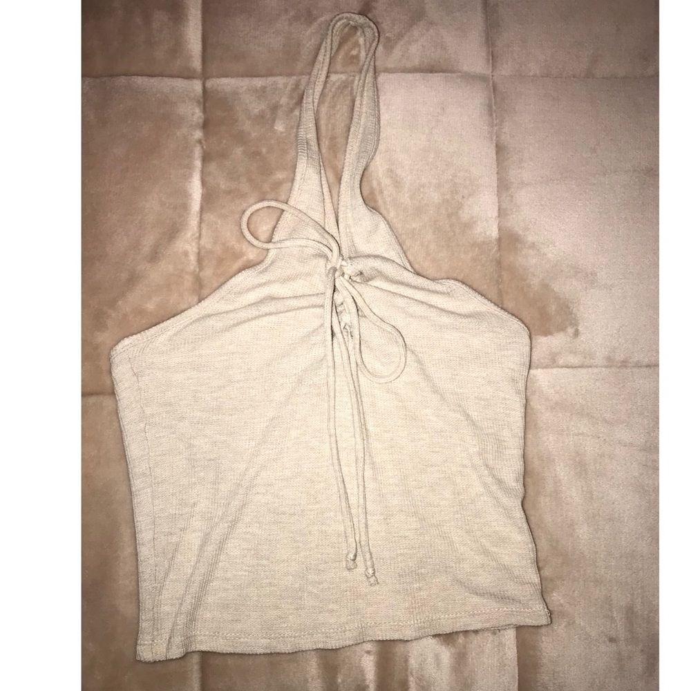 Kendall & Kylie Lace Up Halter Top